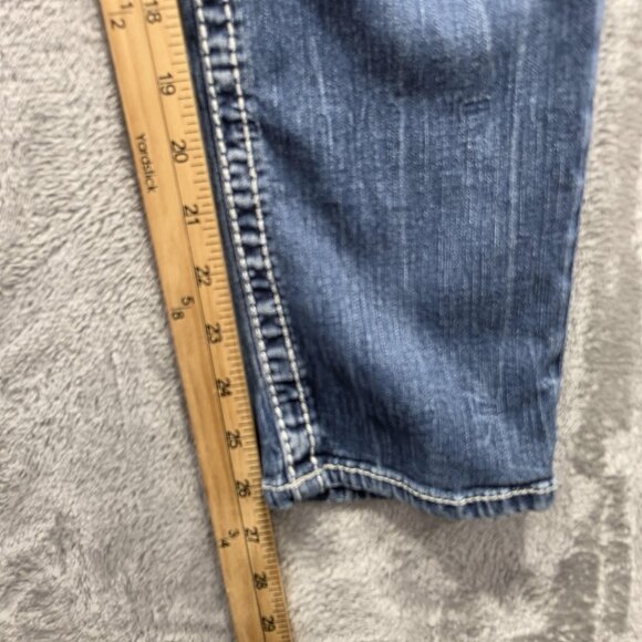 Silver Jeans Co Sam Boyfriend Jeans Womens 25 Distressed Sequin Pockets 28 - Picture 10 of 12